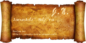Januskó Nóra névjegykártya