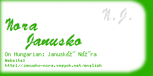nora janusko business card